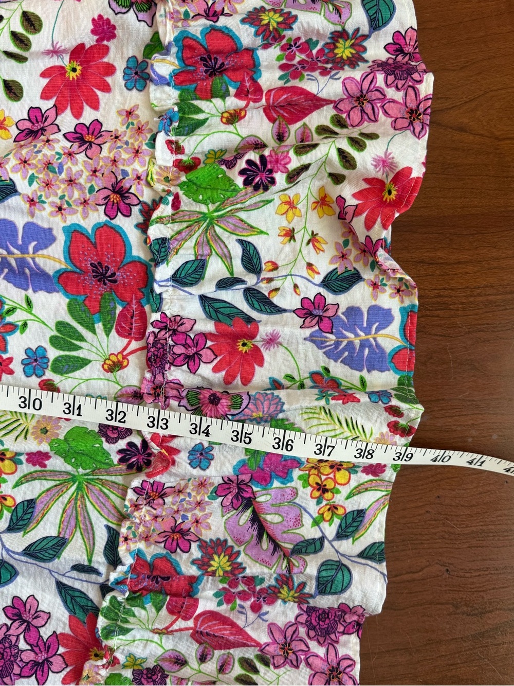 easel NWT Island Getaway Smocked Tiered Ruffle Mini Dress Floral Print | Size L - Picture 9 of 10